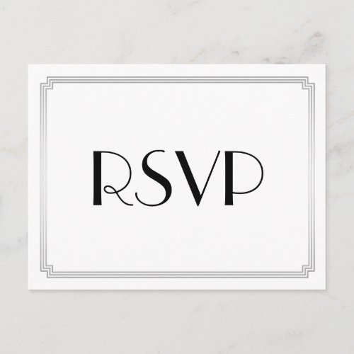 Art Deco Gatsby Silver Wedding  RSVP Postcards