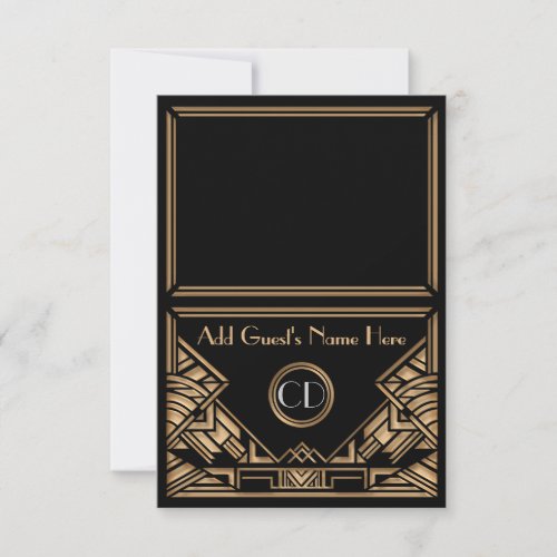 Art Deco Gatsby Style Wedding Escort Place Cards