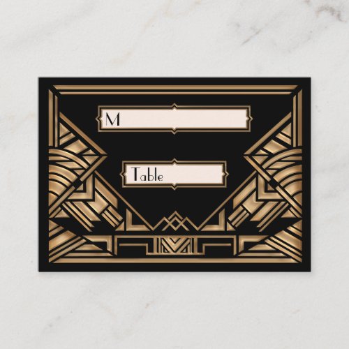 Art Deco Gatsby Style Wedding Escort Place Cards Business Card Templates