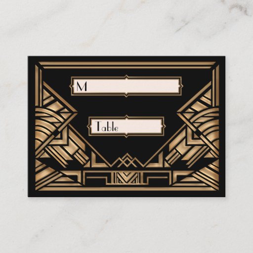 Customizable Art Deco Gatsby Style Wedding Escort Place Cards Business Card Templates