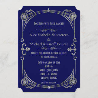 Art Deco Gatsby Style Wedding Invitation Kari 1