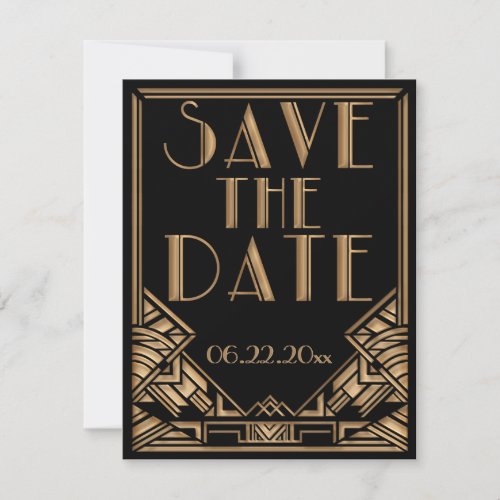 Art Deco Gatsby Style Wedding Save the Date