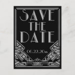 Art Deco Gatsby Style Wedding Save The Date Announcement Postcard at Zazzle