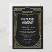 Art Deco Gatsby Wedding Anniversary Invitation | Zazzle