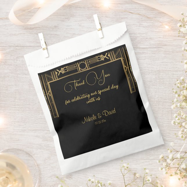 Art Deco Gatsby Wedding  Favor Bag (Clipped)