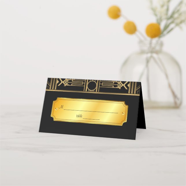 Art Deco Gatsby Wedding  Place Card (Front)