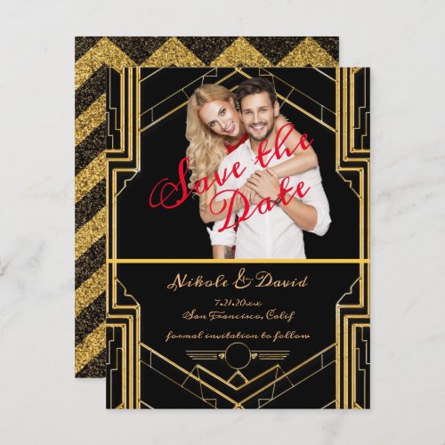 Art Deco Gatsby Wedding Suite Save the Date Announcement