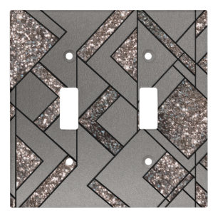 Art Deco Geo Glitter Glam #1 (Faux Glitter) #geo Light Switch Cover