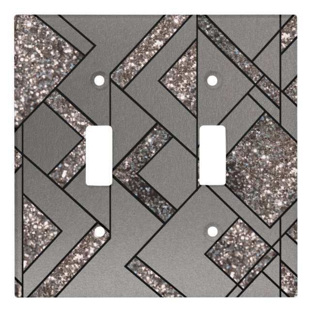 Art Deco Geo Glitter Glam #1 (Faux Glitter) #geo Light Switch Cover (Front)