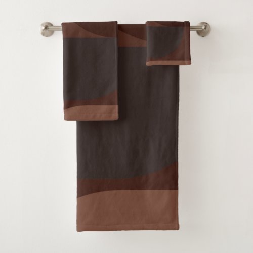 Art Deco Geometric Art _ Shades of brown and grey Bath Towel Set