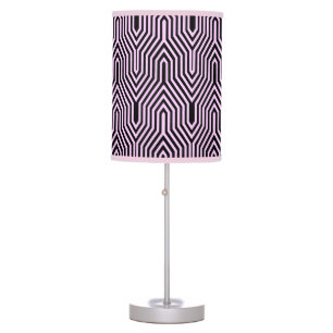 Art Deco Geometric - black and pink Table Lamp