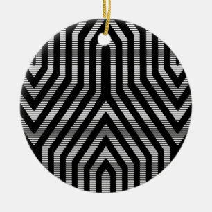 Art Deco Geometric - black and white Ceramic Ornament