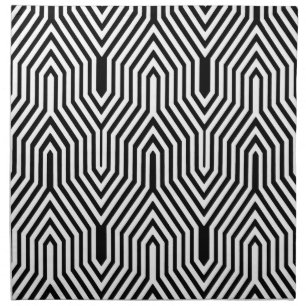 Art Deco Geometric - black and white Cloth Napkin