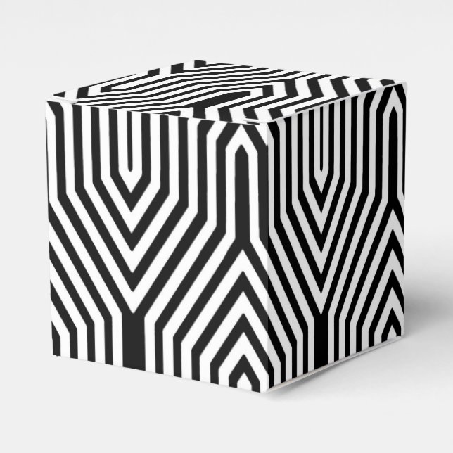 Art Deco Geometric - black and white Favor Boxes (Front Side)