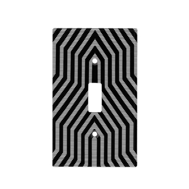 Art Deco Geometric - black and white Light Switch Cover (Front)