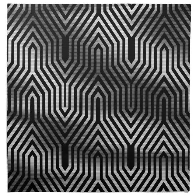 Art Deco Geometric - black and white Napkin (Front)