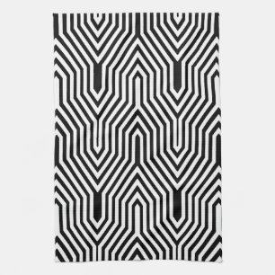 Art Deco Geometric - black and white Towel