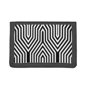 Art Deco Geometric - black and white Trifold Wallet