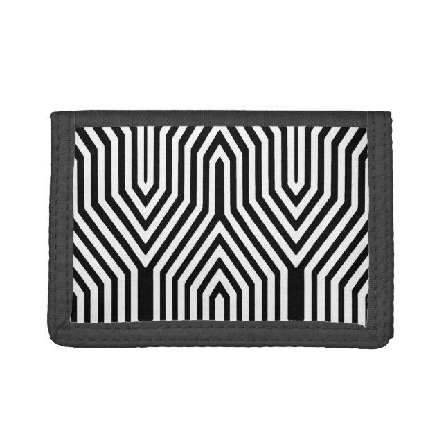 Art Deco Geometric - black and white Trifold Wallet (Front)