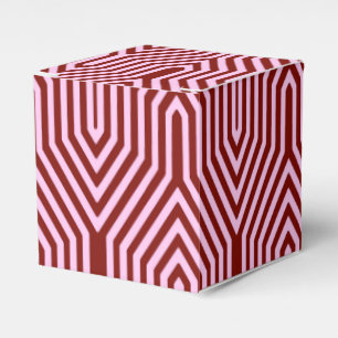 Art Deco Geometric - burgundy and pink Favor Boxes