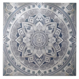 Art Deco Geometric Circle Lines All shades Grey Ceramic Tile