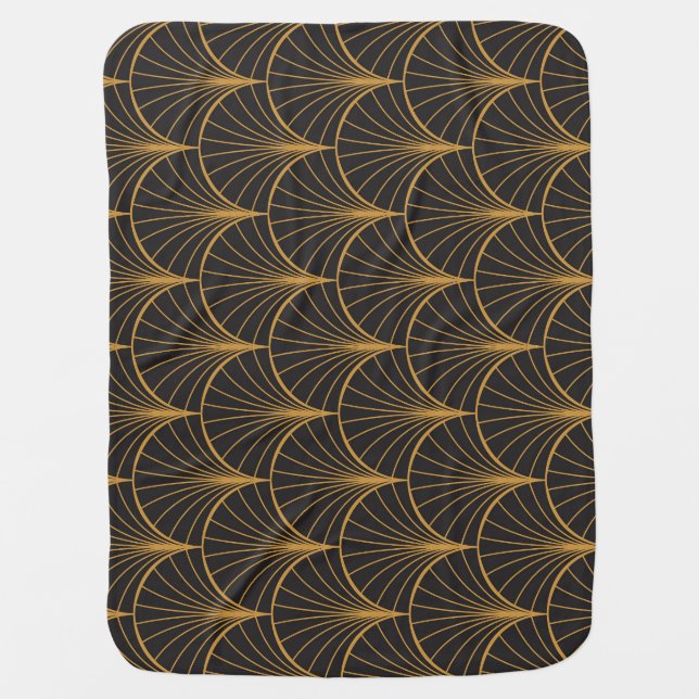 Art Deco Geometric Circles Pattern Baby Blanket (Front)