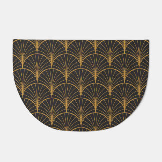Art Deco Geometric Circles Pattern Doormat