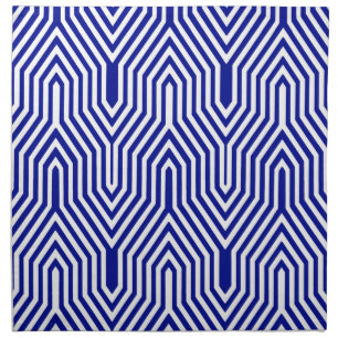 Art Deco Geometric - cobalt blue and white Napkin
