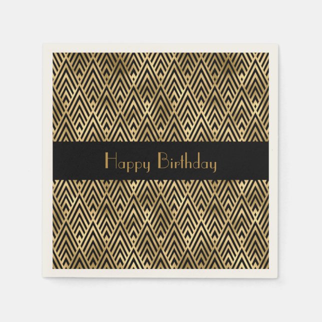 Art Deco Geometric Customizable Party Napkins (Front)