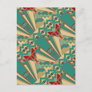 Art Deco Geometric Design Postcard