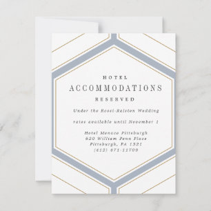 Art Deco Geometric Diamond Wedding Details Card