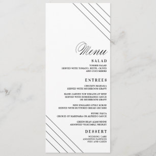 Art Deco Geometric Diamond Wedding Menu Card