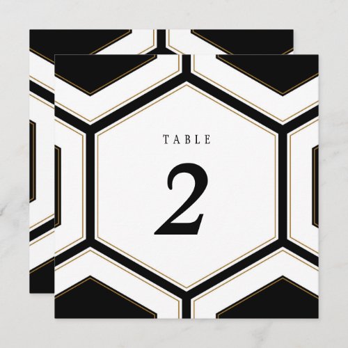 Art Deco Geometric Diamond Wedding Table Number