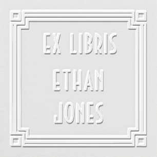Art Deco Geometric Ex Libris Book Embosser