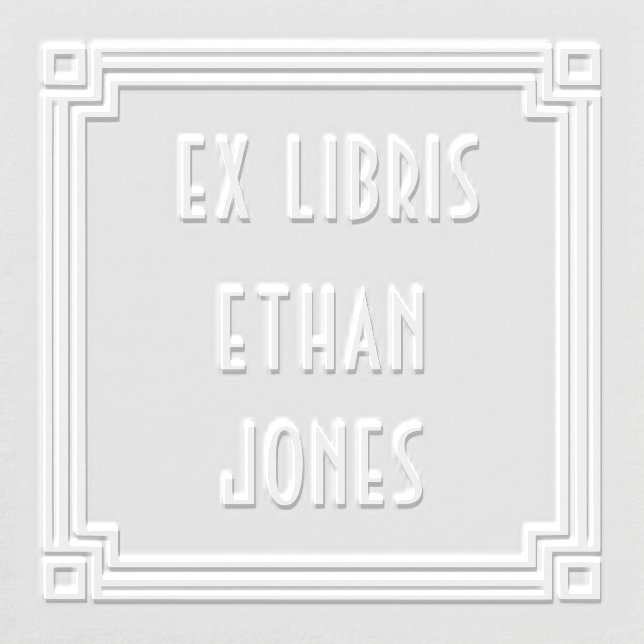 Art Deco Geometric Ex Libris Book Embosser (Design)