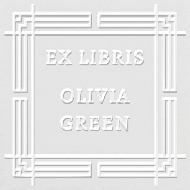 Art Deco Geometric Ex Libris Library Stamp Embosser (Design)