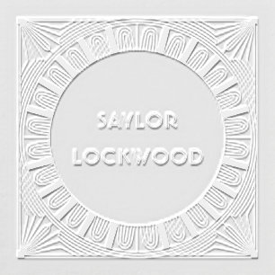 Art Deco Geometric Fan Name Embosser