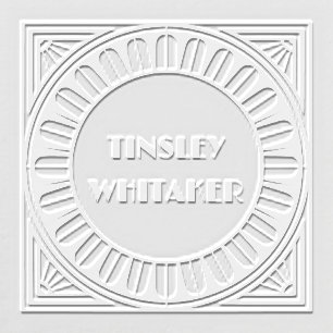 Art Deco Geometric Fan Name Embosser