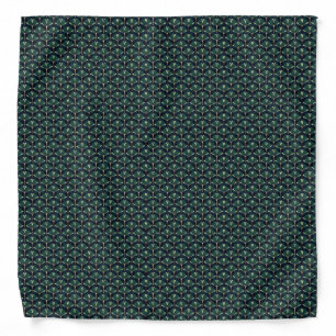Art Deco Geometric Fan Pattern Emerald & Gold Te Bandana