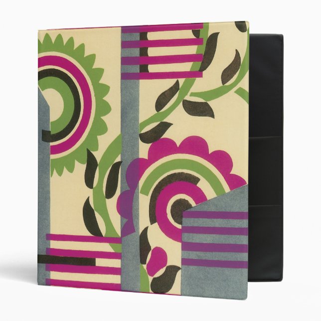 Art Deco Geometric Floral Nature Abstract Binder (Front/Inside)