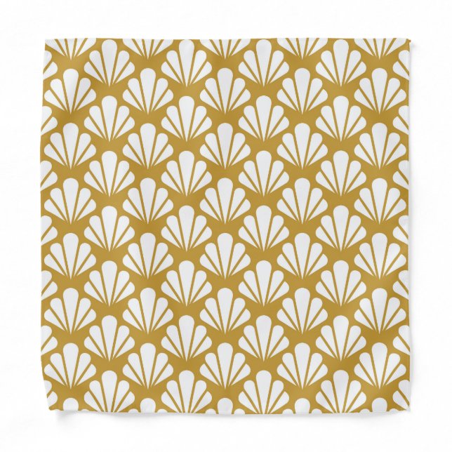 Art Deco, geometric floral seamless pattern. Bandana (Front)