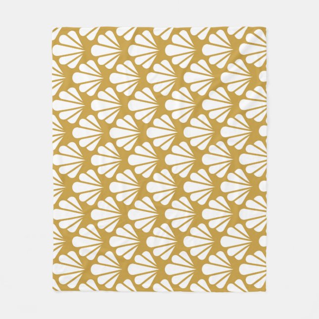 Art Deco, geometric floral seamless pattern. Fleece Blanket (Front)