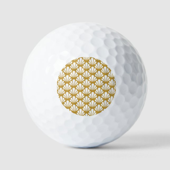 Art Deco, geometric floral seamless pattern. Golf Balls (Front)