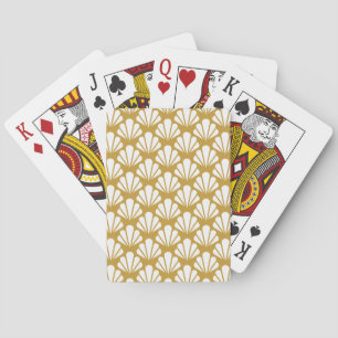 Art Deco, geometric floral seamless pattern. Poker Cards