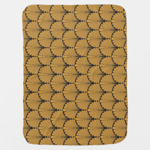 Art Deco Geometric Floral Texture Baby Blanket