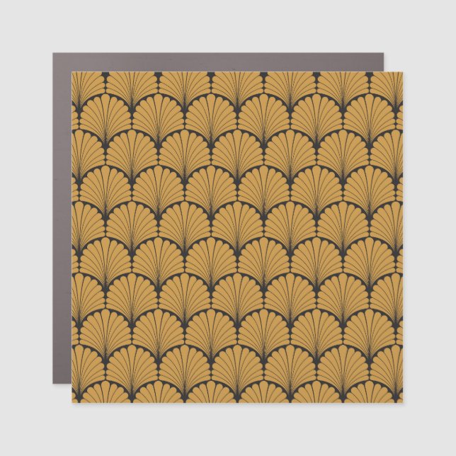 Art Deco Geometric Floral Texture Car Magnet (Front)