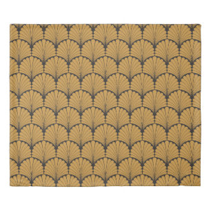 Art Deco Geometric Floral Texture Duvet Cover