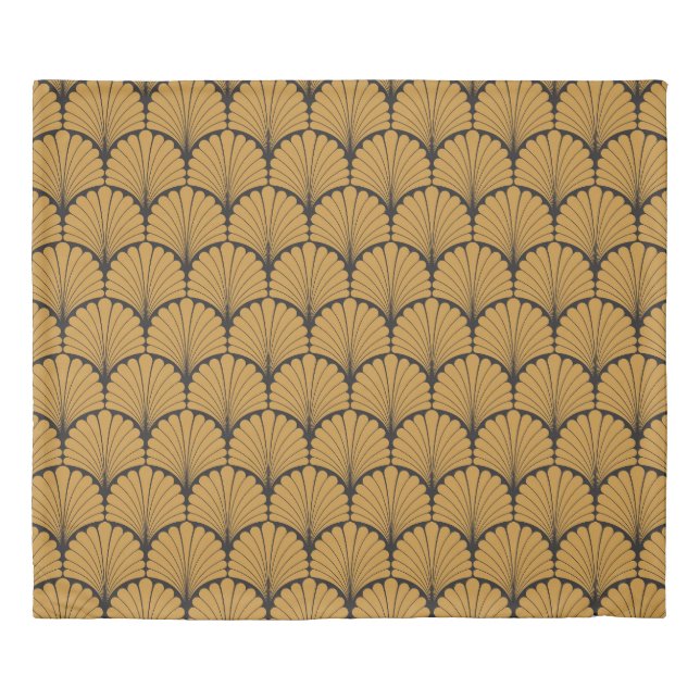 Art Deco Geometric Floral Texture Duvet Cover (Front)