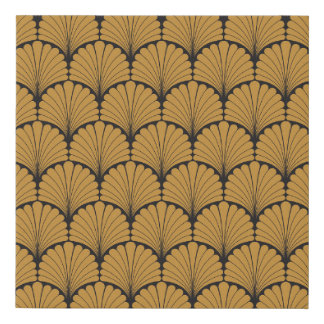 Art Deco Geometric Floral Texture Faux Canvas Print