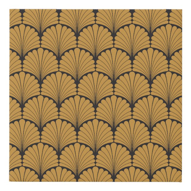 Art Deco Geometric Floral Texture Faux Canvas Print (Front)